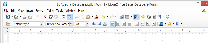 Showing the LibreOffice Base form creator